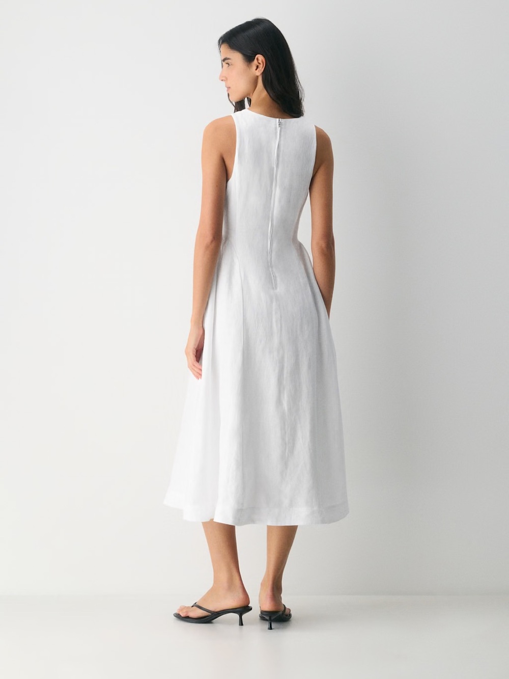 Aritzia White Sleeveless Midi Dress with Keyhole Neck - Picture 5 of 14